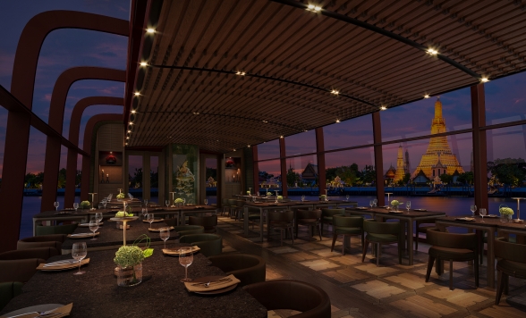 安心の送迎付き♪  5つ星ホテル・バンヤンツリー 運行 タイの宮廷料理を味わう「アプサラクルーズ」　